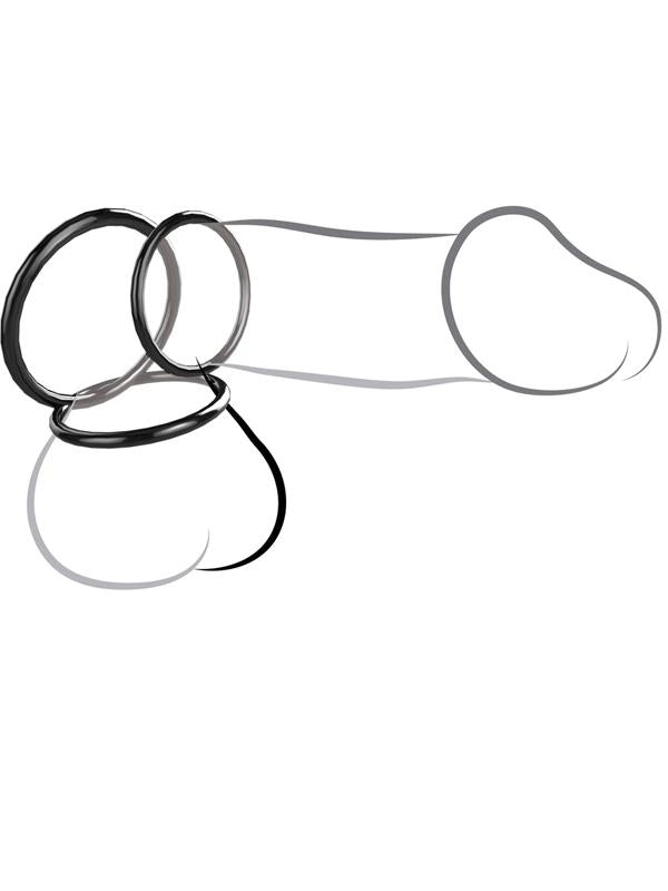 C-RINGZ - Set 3 Anelli Nero